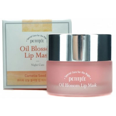 Нічна маска для губ з олією камелії Petitfee Oil Blossom Lip Mask Camelia Seed Oil 15ml