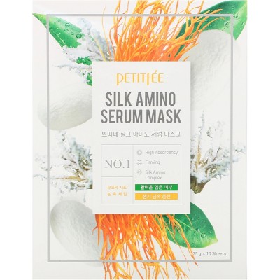 Маска для обличчя з протеїнами шовку Petitfee Silk Amino Serum Mask 25g