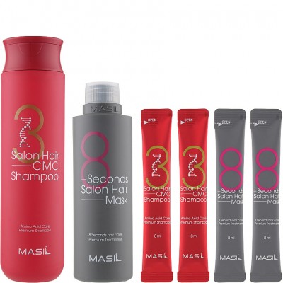 Набір засобів для відновлення волосся з кератином і колагеном Masil 38 Seconds Salon Hair Set