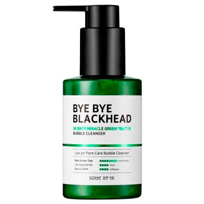 Маска-пінка для обличчя від чорних цяток Some By Mi Blackhead 30 Days Miracle Green Tea Tox Bubble Cleanser 120мл