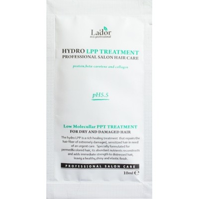 Маска для волосся зволожуюча з гідролізованим колагеном La'dor Eco Hydro LPP Treatment, 10 ml