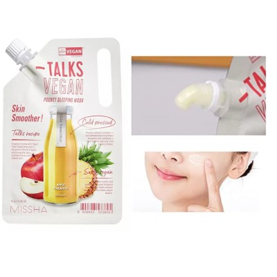 Маска-ексфоліант для обличчя нічна Missha Talks Vegan Squeeze Pocket Sleeping Mask Skin Smoother, 10 г