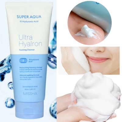 Пенка для умывания увлажняющая гиалуронова Missha Super Aqua Ultra Hyalron Foaming Cleanser 200мл
