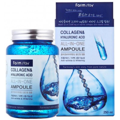 Cыворотка для лица FarmStay Collagen & Hyaluronic Acid All-In-One Ampoule 250ml