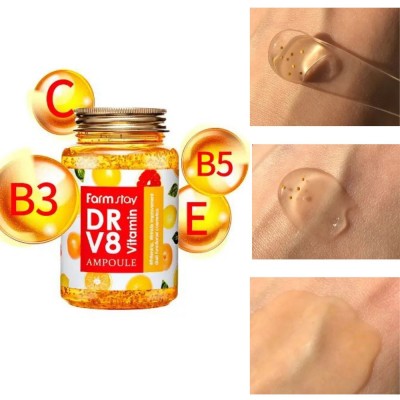 Сироватка для обличчя ампульна вітамінна Farm Stay DR-V8 Vitamin Ampoule 250ml