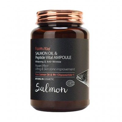 Сыворотка для лица ампульная с лососевым маслом и пептидами FarmStay Salmon Oil & Peptide Vital Ampoule