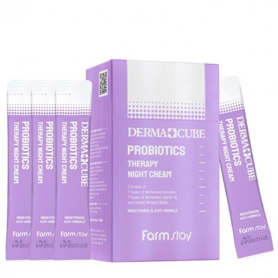Крем для обличчя нічний антивіковий з пробіотиками FarmStay Dermacube Probiotics Therapy Night Cream 4 мл