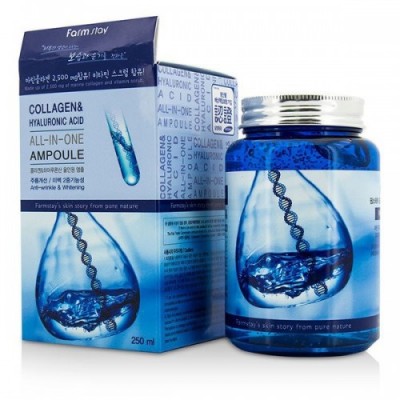 Сироватка для обличчя з колагеном і гіалуроновою кислотою FarmStay Collagen & Hyaluronic Acid All-In-One Ampoule 250ml