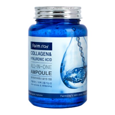 Сироватка для обличчя з колагеном і гіалуроновою кислотою FarmStay Collagen & Hyaluronic Acid All-In-One Ampoule 250ml