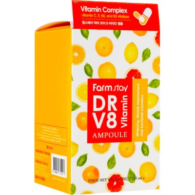 Сироватка для обличчя ампульна вітамінна Farm Stay DR-V8 Vitamin Ampoule 250ml