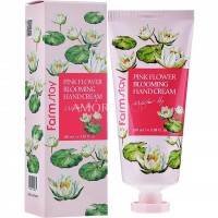 Крем для рук FarmStay Pink Flower Blooming Hand Cream Water Lily 100мл