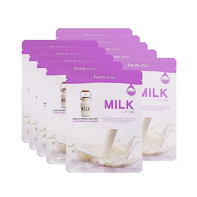 Тканевая маска для лица с молочными протеинами FarmStay Visible Difference Milk Mask Sheet 23 ml