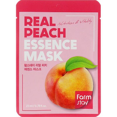 Тканинна маска для обличчя з екстрактом персика FarmStay Real Peach Essence Mask 23 ml