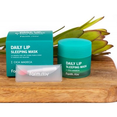 Маска для губ ночная  с экстрактом центеллы FarmStay Daily Lip Sleeping Mask Cica Madeca 3 ml, пробник 