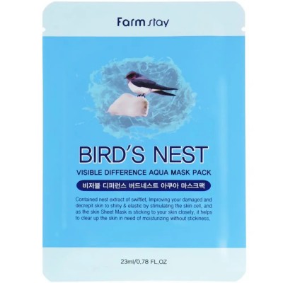 Маска для обличчя FarmStay Visible Difference Birds Nest Aqua Mask, 1 шт