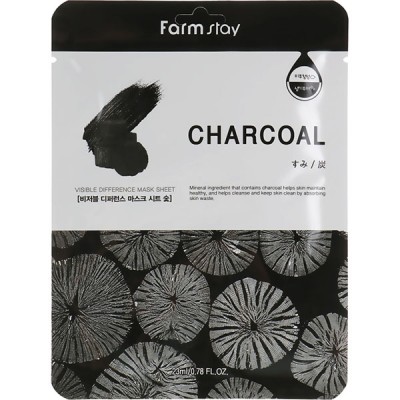 Маска для обличчя FarmStay Visible Difference Mask Sheet Charcoal 23м