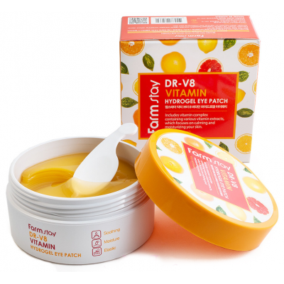 Гидрогелевый патчи под глаза с комплексом витаминов FarmStay DR-V8 Vitamin Hydrogel Eye Patch, 60 шт