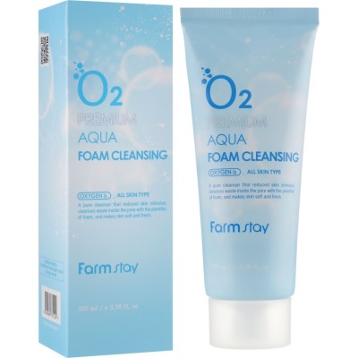 Пінка для вмивання FarmStay O2 Premium Aqua Foam Cleansing 100ml