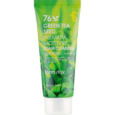 Очищуюча пінка для вмивання з насінням зеленого чаю Farmstay Green Tea Seed Premium Moisture Foam Cleansing, 100 мл