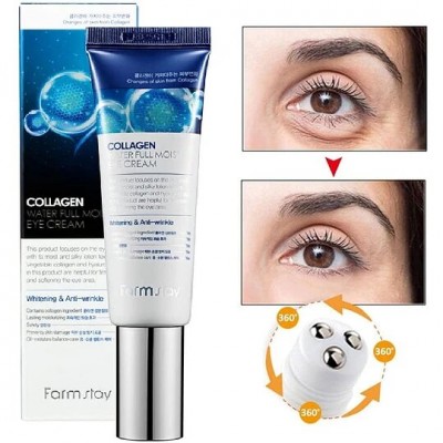 Сыворотка-роллер для кожи вокруг глаз с коллагеном FarmStay Collagen Water Full Moist Rolling Eye Serum 25ml