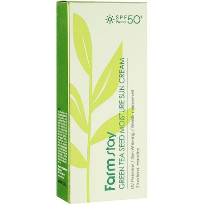 Сонцезахисний крем з насінням зеленого чаю Farm Stay Green Tea Seed Seed Moisture Sun Cream SPF50+ PA++++ 70 гр
