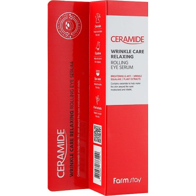 Сыворотка-роллер для кожи вокруг глаз антивозрастная FarmStay Ceramide Wrinkle Care Relaxing Rolling Eye Serum 25 ml