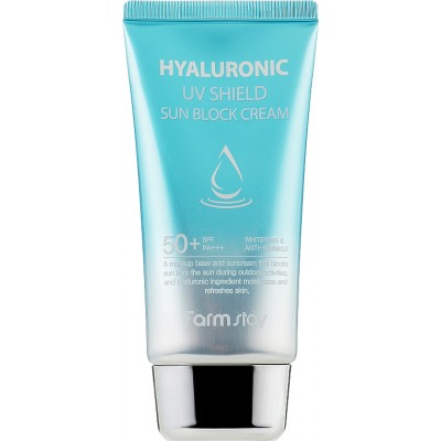 Сонцезахисний крем із гіалуроновою кислотою Farmstay Hyaluronic UV Shield Sun Block Cream SPF50+ PA+++ 70 g