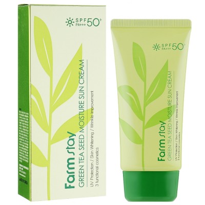 Сонцезахисний крем з насінням зеленого чаю Farm Stay Green Tea Seed Seed Moisture Sun Cream SPF50+ PA++++ 70 гр