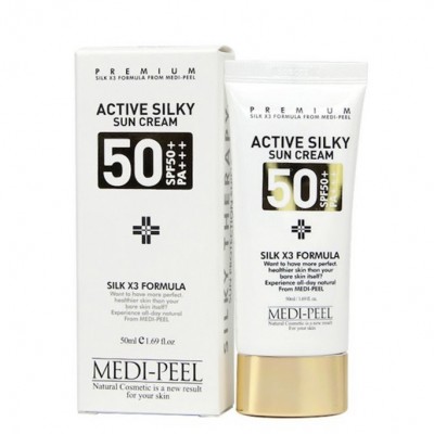   Сонцезахисний крем з комплексом пептидів і шовку Medi-Peel Active Silky Sun Cream SPF50+PA+