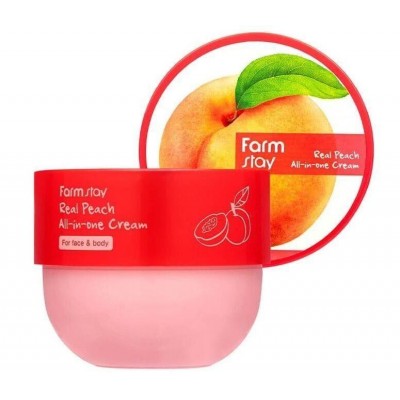 Крем для тела с экстрактом персика FarmStay Real Peach All-In-One Cream, 300 мл
