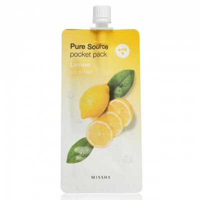 Маска для лица ночная с экстрактом лимона Missha Pure Source Pocket Pack Lemon 10ml