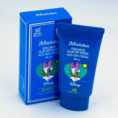 Охлаждающий солнцезащитный крем JMsolution Edelweiss Glacier Water Alps Moist Suncream Snow x Disney Daisy Duck SPF 50+ PA++++ 50ml