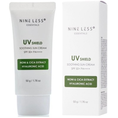 Солнцезащитный крем с центеллой и нони Nine Less Essentials UV Shield Soothing Sun Cream SPF 50+ PA++++ 50g