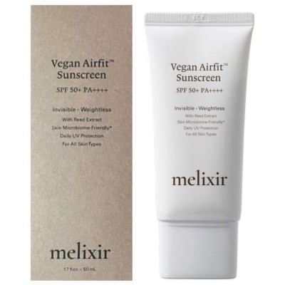 Ультралегкий сонцезахисний крем для обличчя Melixir Vegan Airfit™ Sunscreen SPF 50+ PA++++, 50ml