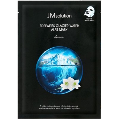 Тканевая маска для лица с эдельвейсом и водой альпийских ледников JMsolution Edelweiss Glacier Water Alps Mask Snow 30ml