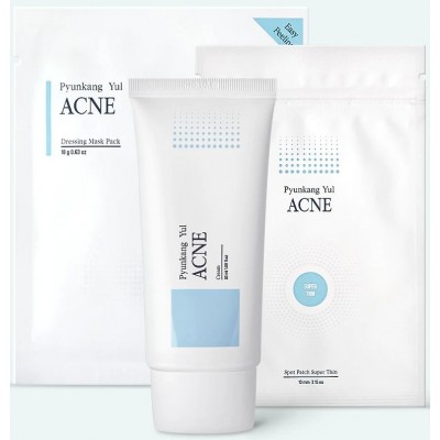 Набор миниатюр для проблемной кожи Pyunkang Yul Acne Cream 50ml+ACNE Spot Patch Super Thin 1ea+Acne Dressing Mask Pack 1ea