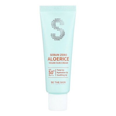 Солнцезащитный крем для лица BE THE SKIN Sebum Zero Aloerice Vegan Sun Cream SPF50+ PA++++, 50 ml